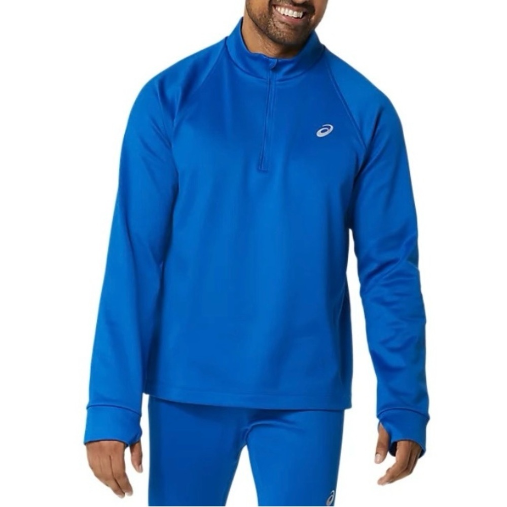 ASICS Men's BLUE THERMOPOLIS‎ QUARTER ZIP Apparel 2011C021 SIZE Large